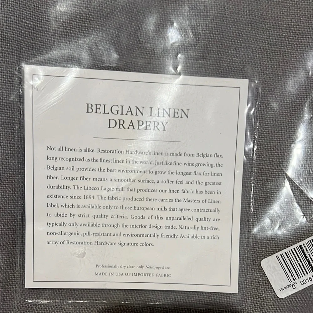 Restoration Hardware Fog Gray Textured Belgian Linen Curtains 100”x 108”